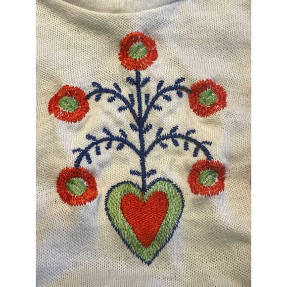 Vintage Carters 5T toddler top Scandinavian embroidery rick-rack ruffle tie back - Picture 8 of 8